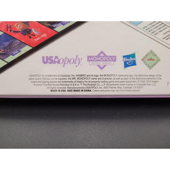 Rudolph Red Nosed Reindeer Monopoly Collectors Edition Hasbro 2012 USAOPOLY NOS - Picture 8 of 15
